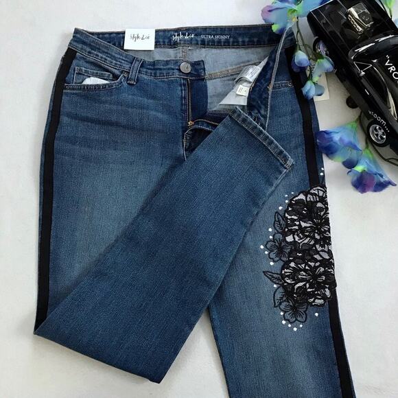 Style & Co. NWT Mid Rise Ultra Skinny Leg Jeans Women 4 - Picture 4 of 11